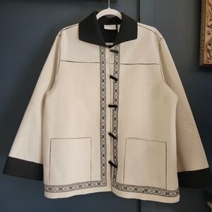 Alfred Dunner Faux Leather Barn Jacket Utility Chore Jacket Size‎ 16